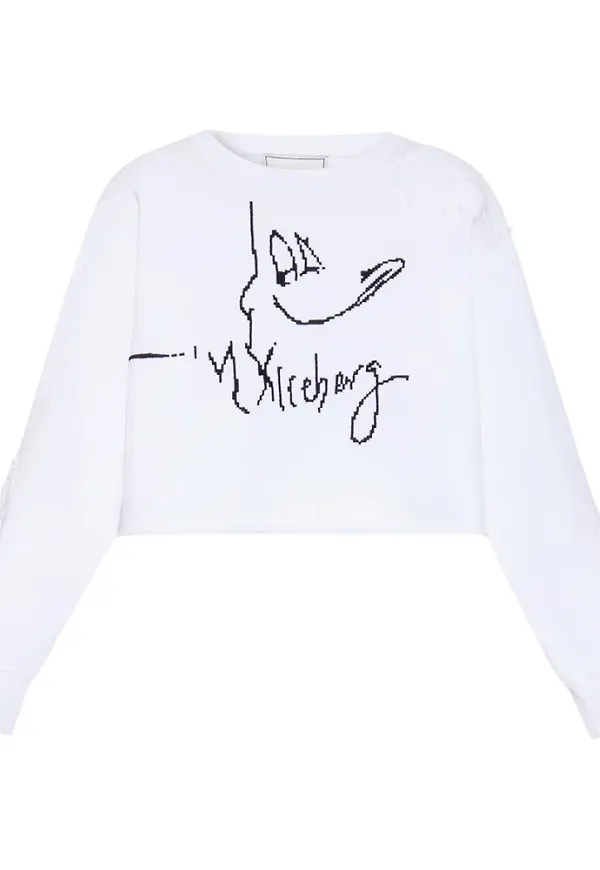Iceberg Patterned sweatshirt Vit, Dam