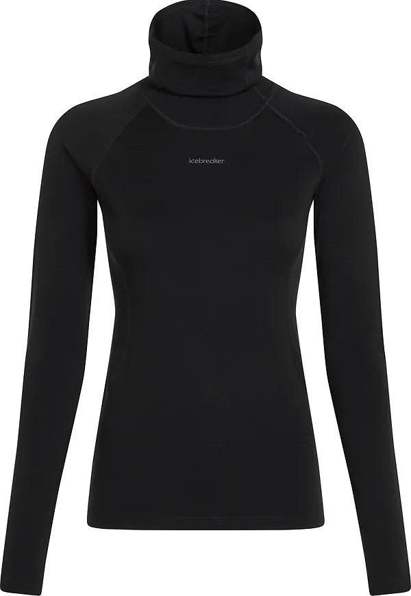 Icebreaker Women's 300 MerinoFine Polar Long Sleeve Roll Neck Black