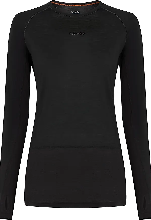 Icebreaker Women's Merino 125 Zoneknit Longsleeve Crewe Black