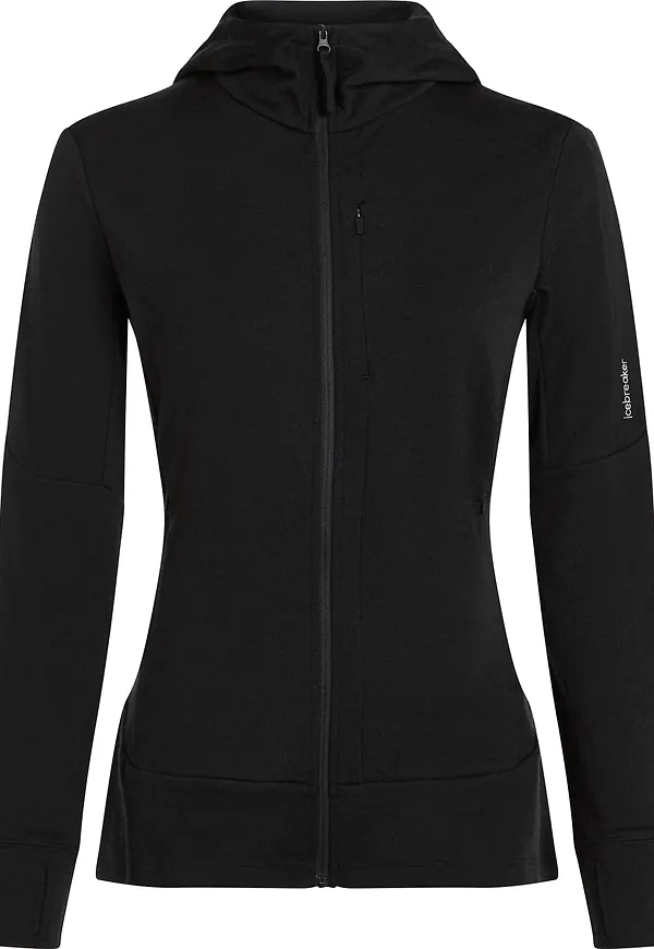 Icebreaker Women's Merino 260 Quantum Long Sleeve Zip Hoodie Black