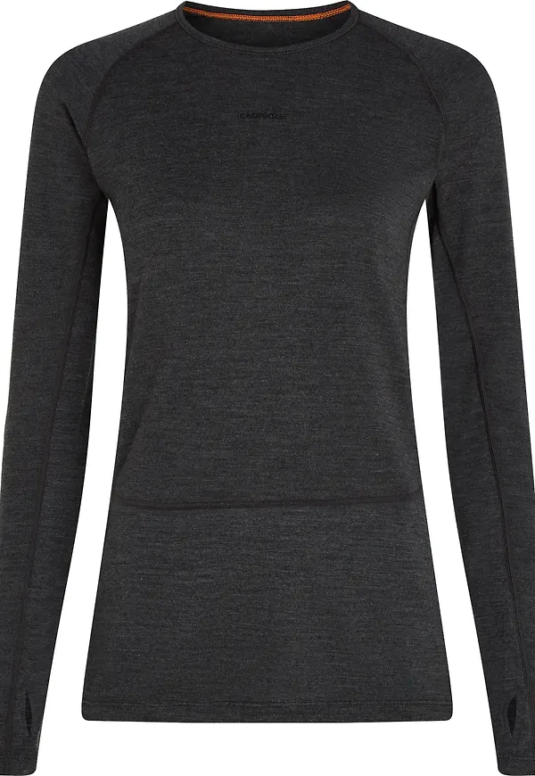 Icebreaker Women's Merino 260 ZoneKnit Long Sleeve Crewe Jet Hthr