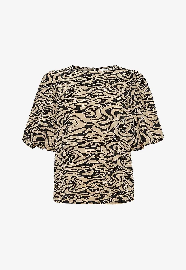 ICHI - Blus ihFanora SS - Beige