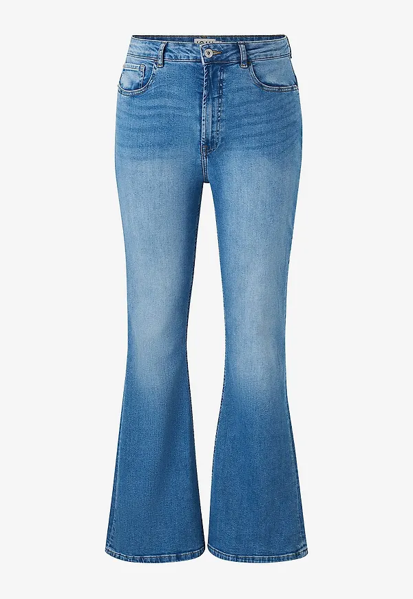 ICHI - Jeans ihTwiggy Flaired High Waist - Blå