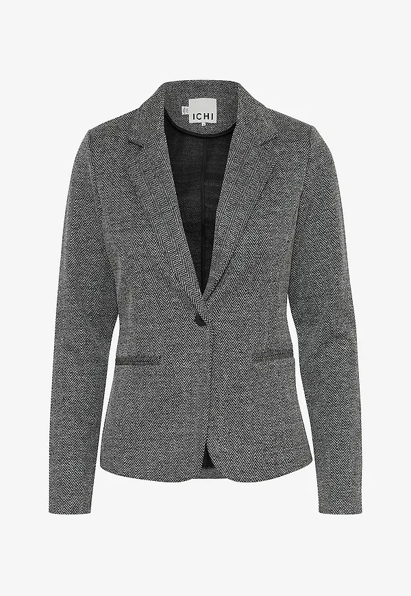 ICHI - Kavaj ihKate Jacquard Bl4 - Svart