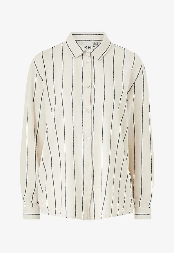 ICHI - Linneskjorta ihLinno Sh - Beige