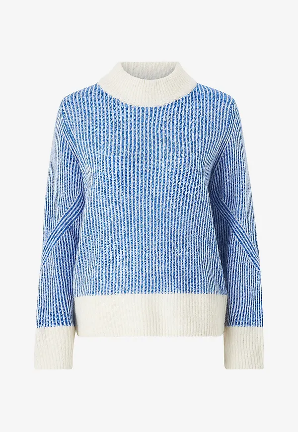 ICHI - Tröja ihKamara LS Stripe4 - Blå