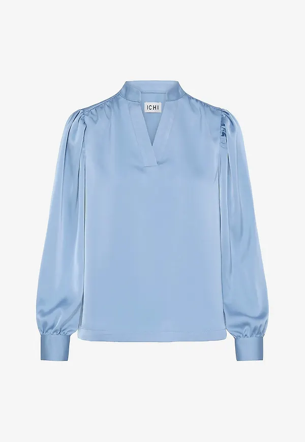 ICHI - Blus Ihletta Thin Ls - Blå
