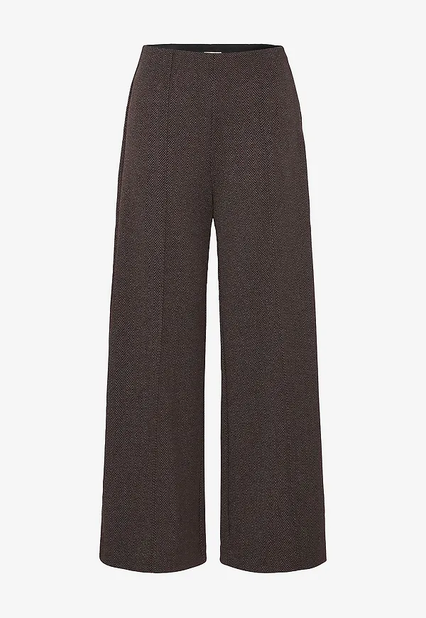 ICHI - Byxor ihKate Jacquard Pa9 - Svart