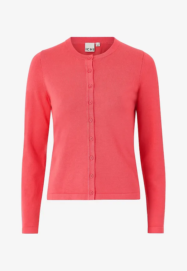 ICHI - Cardigan ihLuls O-neck - Röd