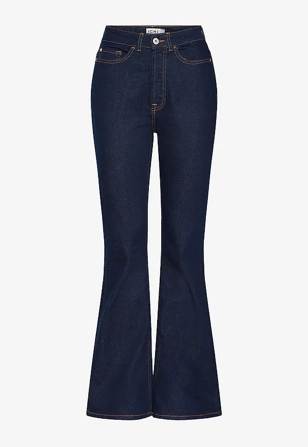 ICHI - Jeans ihTwiggy Flaired High Waist - Blå