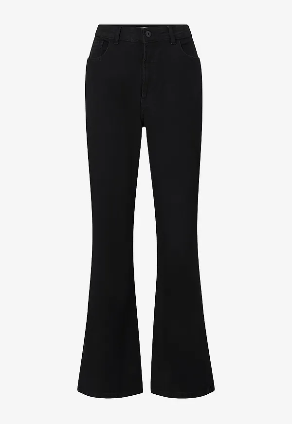 ICHI - Jeans ihTwiggy Flaired High Waist - Svart