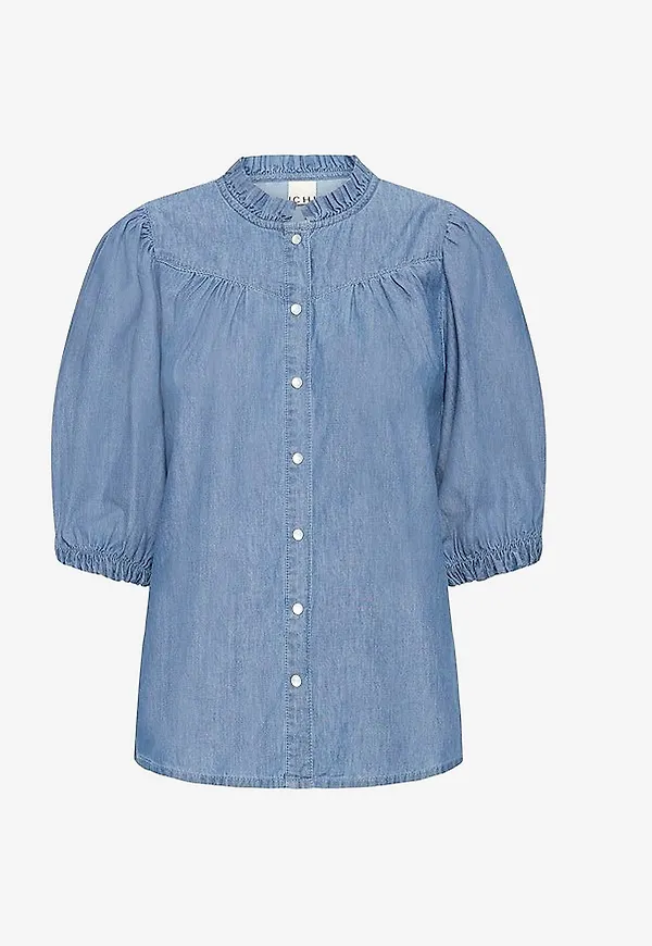 ICHI - Jeansblus ihAncey SH - Blå