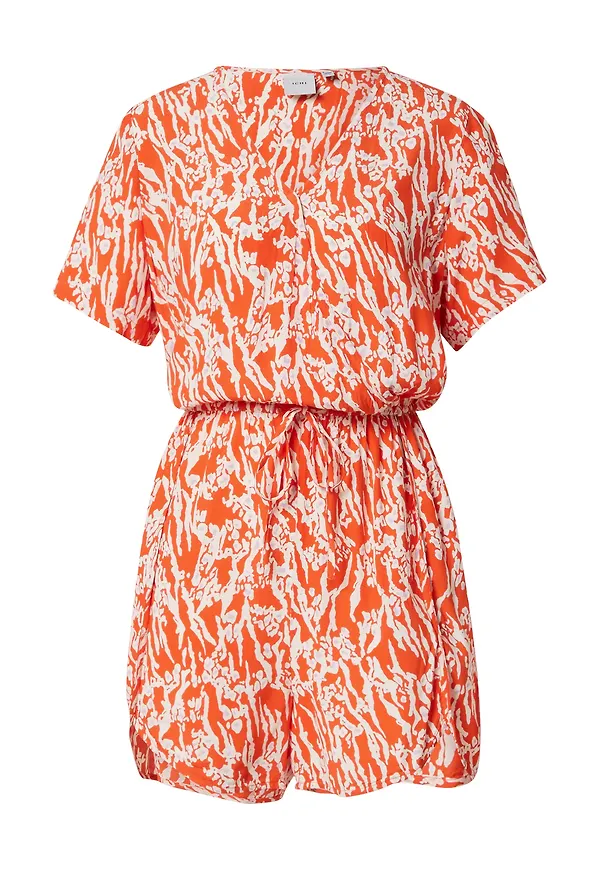 ICHI Jumpsuit orangeröd / vit