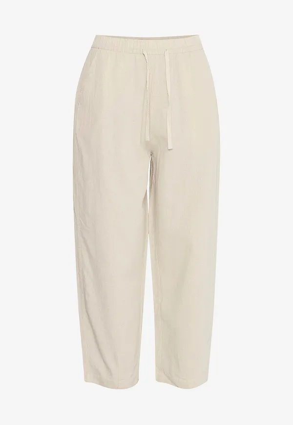 ICHI - Linnebyxor ihLinno PA Barrel - Beige