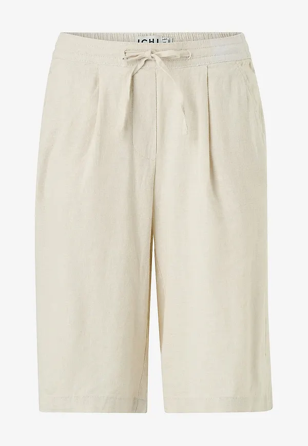 ICHI - Linneshorts ihLinno Sho2 - Beige