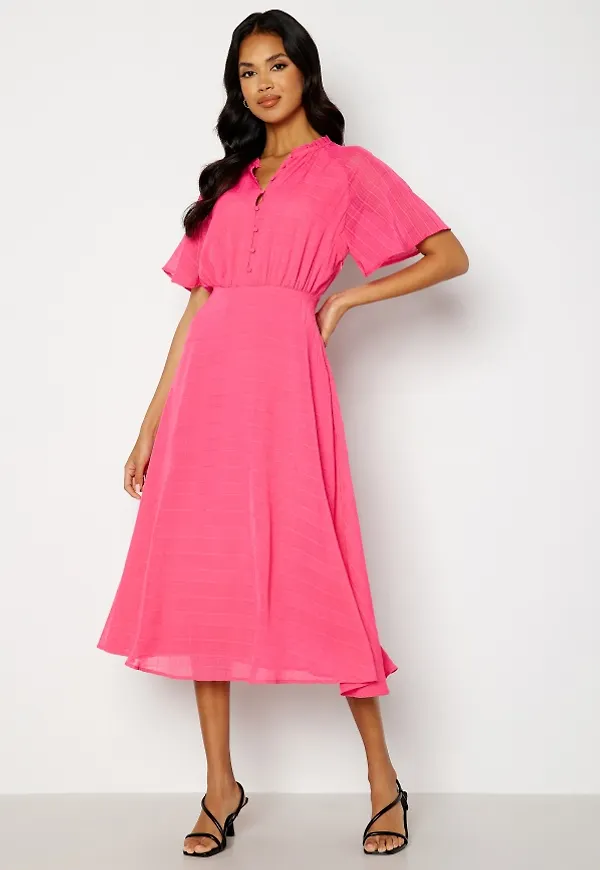 ICHI Nanna Dress Shocking Pink 34