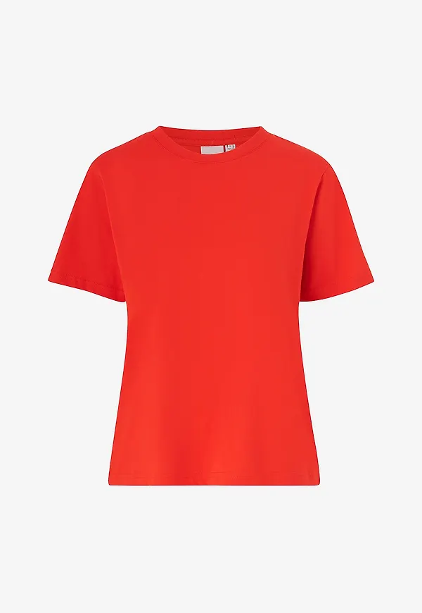ICHI - T-shirt ihPalmer Loose SS - Röd