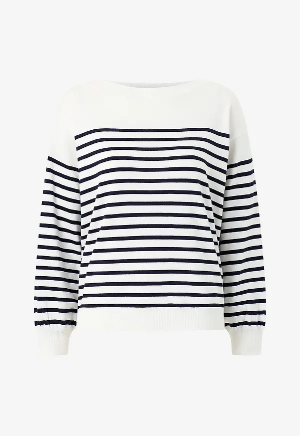 ICHI - Tröja IhLuls Boat Neck LS - Vit