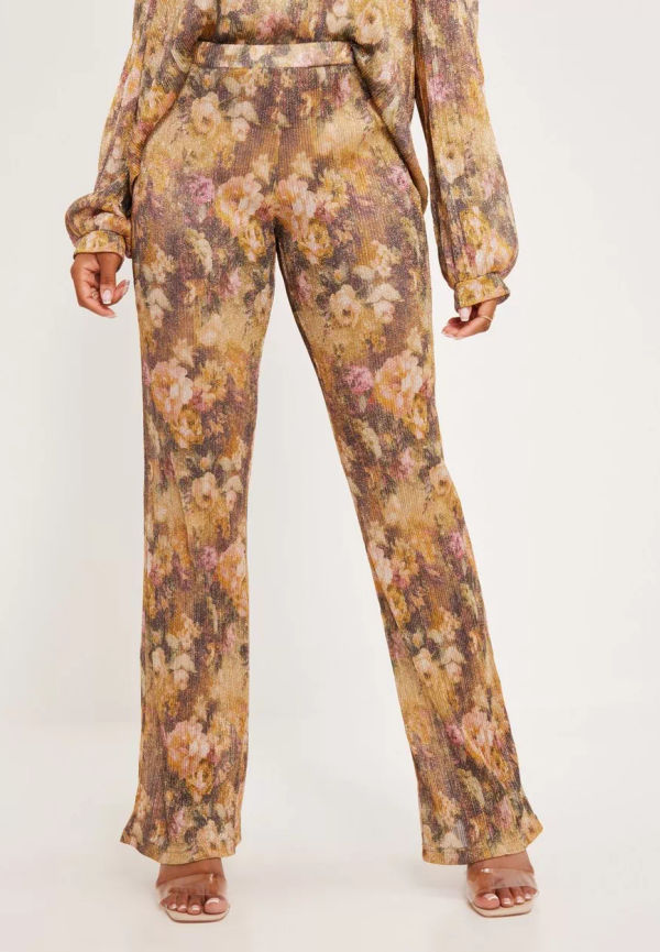 Ida Sjöstedt - Utsvängda byxor - Gold Glitter - Martine Trousers - Byxor