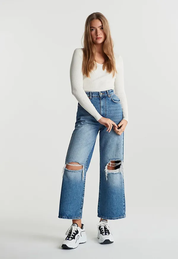 Idun crop wide jeans