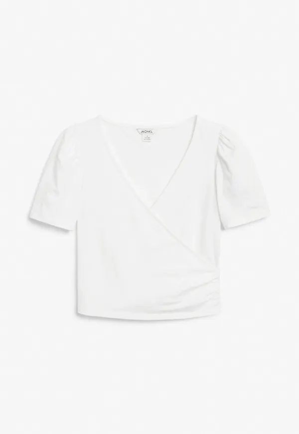 Imitation wrap top - White