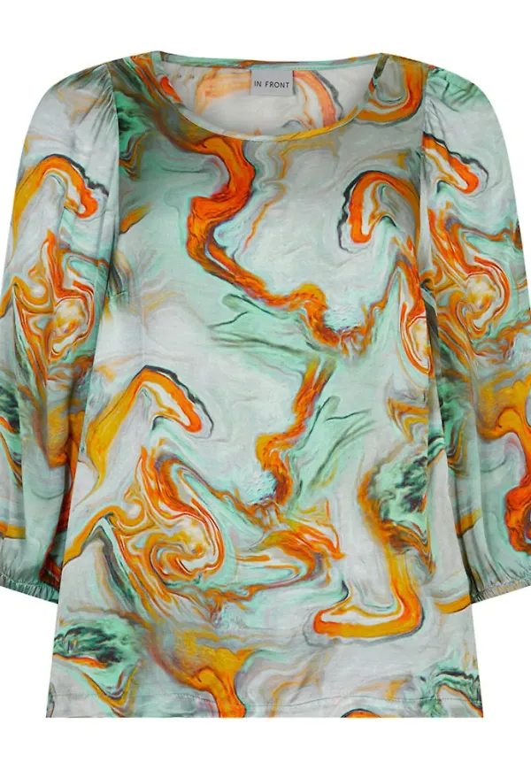 IN Front Amelia Blouse 15206 Grön, Dam