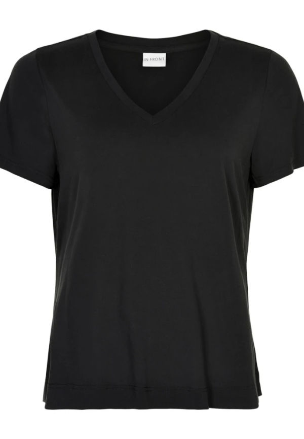 IN Front Nina T-shirt V-ringning 14919 Svart, Dam