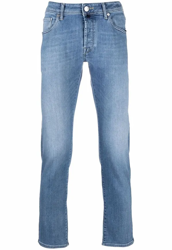 Incotex stentvättade slim fit-jeans - Blå
