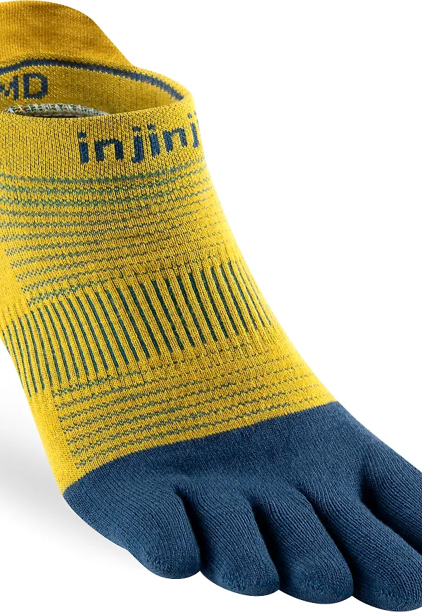 Injinji Men's Run Lightweight No-Show Royal Yellow