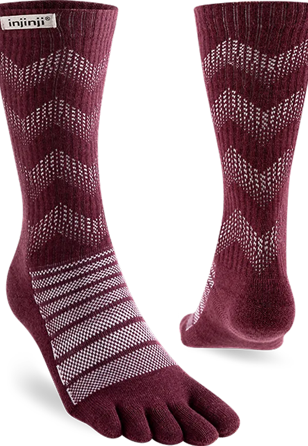Injinji Outdoor Midweight Crew Wool Garnet