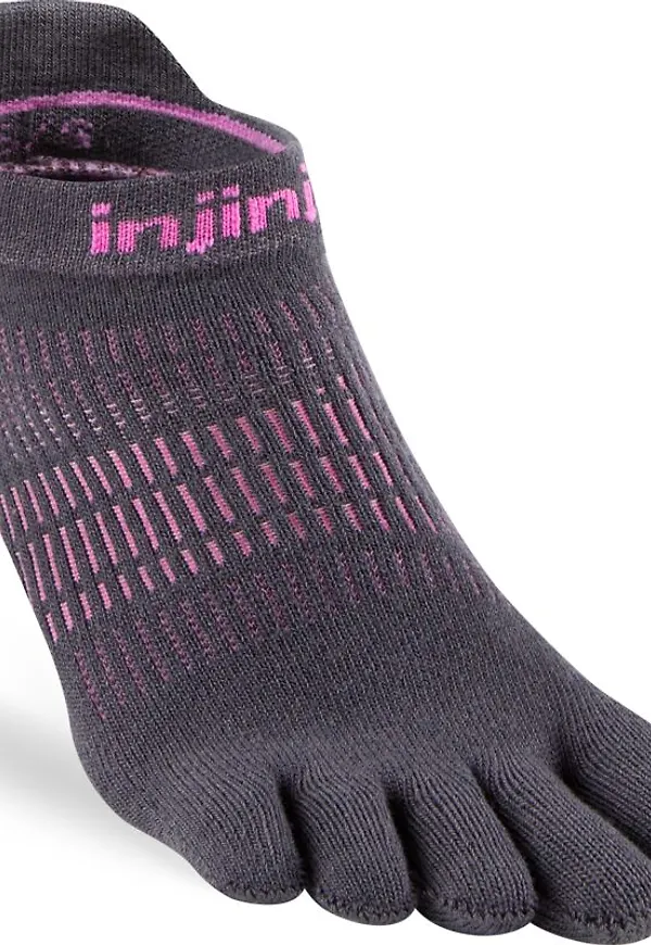 Injinji Women's Run Lightweight No-Show Charcoal
