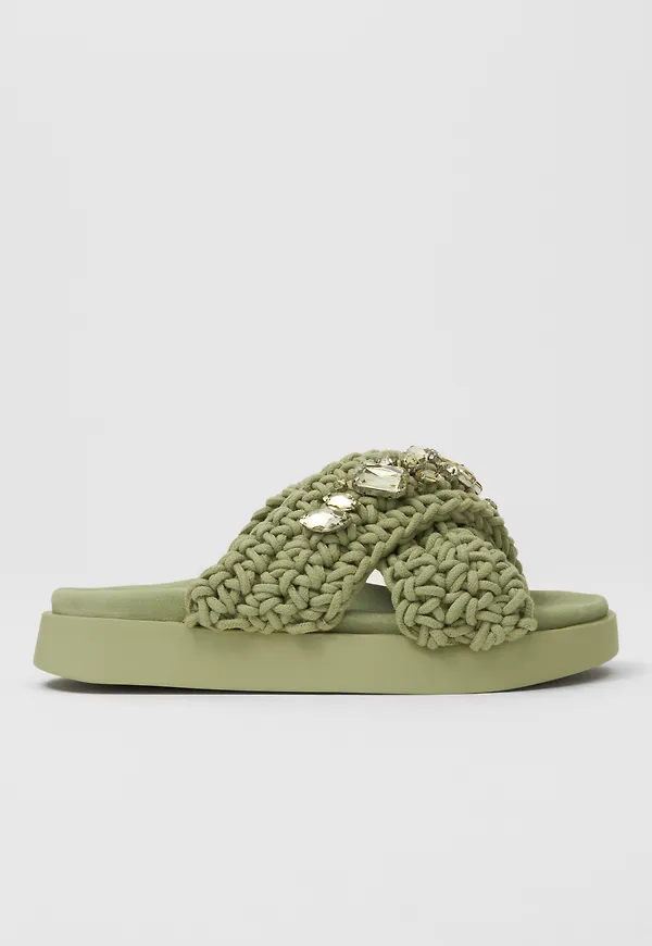 Inuikii - Grön - Slipper Woven Stones