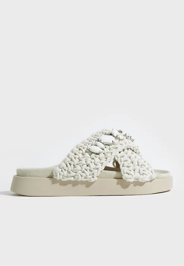 Inuikii - Vit - Slipper Woven Stones