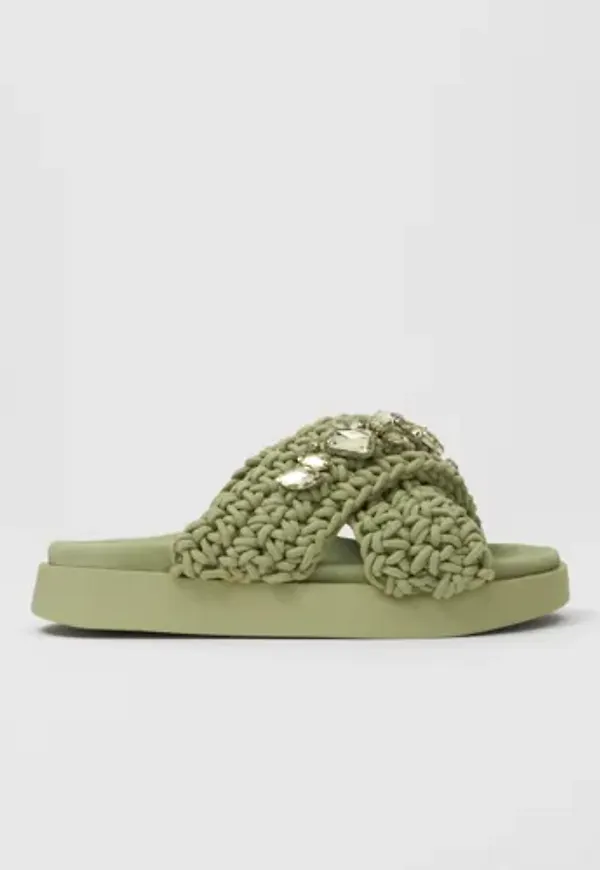 Inuikii - Grön - Slipper Woven Stones