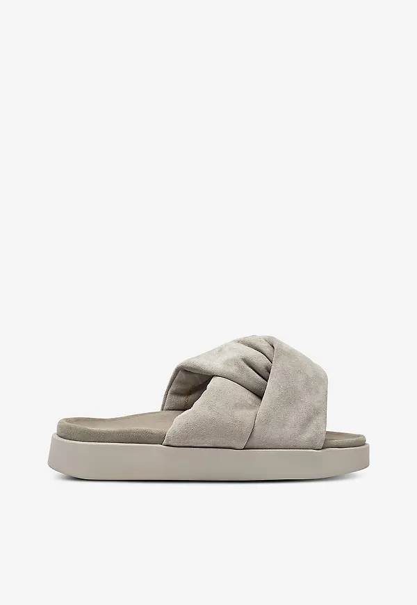 INUIKII - Sandaler Soft Crossed Suede - Grå