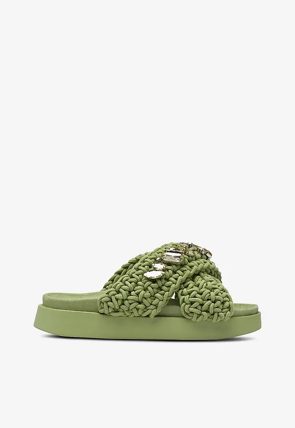 INUIKII - Sandaler Woven Stones - Grön