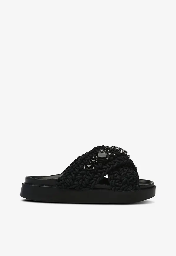 INUIKII - Sandaler Woven Stones - Svart