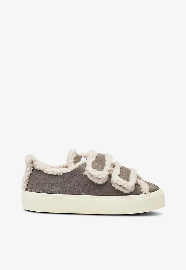 INUIKII - Sneakers Shearling Low Velcro - Grå
