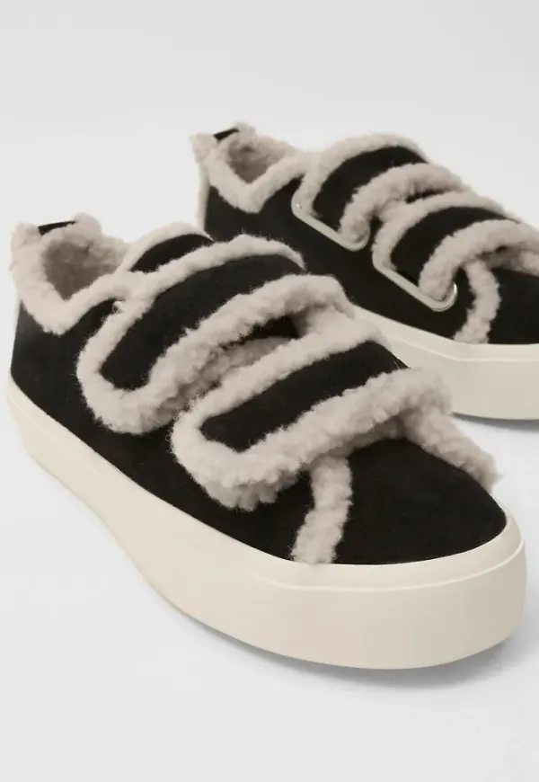 Inuikii - Svart - Shearling Low Velcro