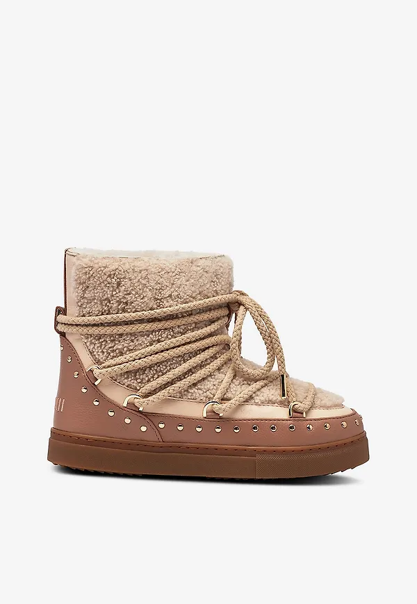 INUIKII - Vinterkängor Curly Rock - Beige