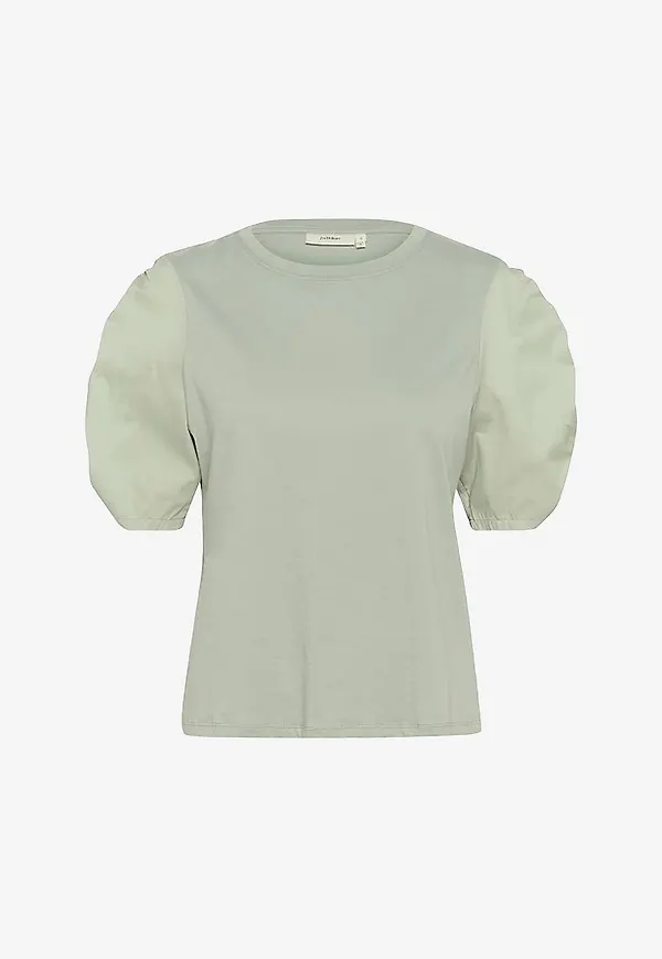 InWear - Topp Payanaiw Woven Trim Tshirt - Grön
