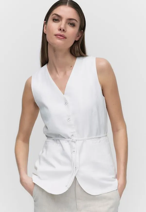 InWear Faridaiw waistcoat Blusar PURE WHITE Dam 36