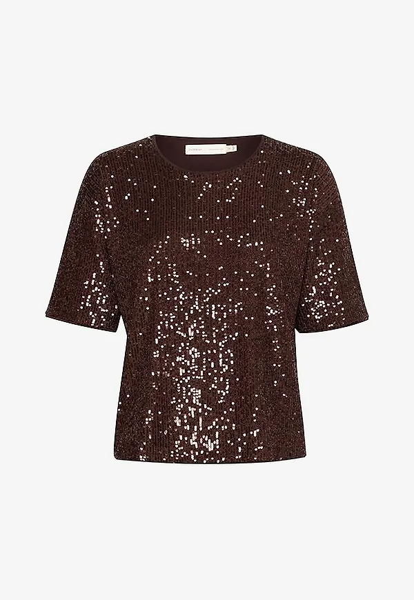 InWear - Paljettopp JarjarIW Tshirt - Brun