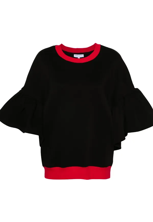 Ioana Ciolacu sweatshirt med kontrastkant - Svart