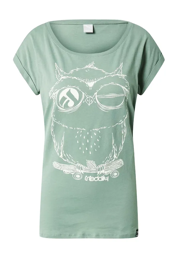 Iriedaily T-shirt 'Skateowl 2' mint / vit