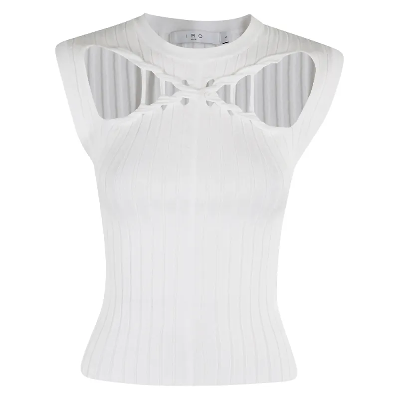 Iro, Topp, Dam, S, Polyester, Vit Ärmelös Korsad Topp