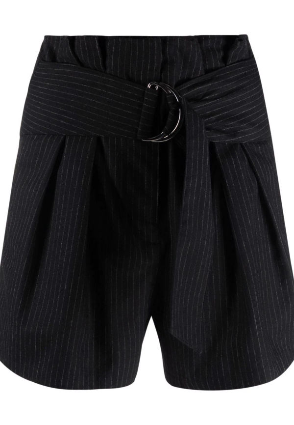 IRO randiga shorts med bälte - Svart