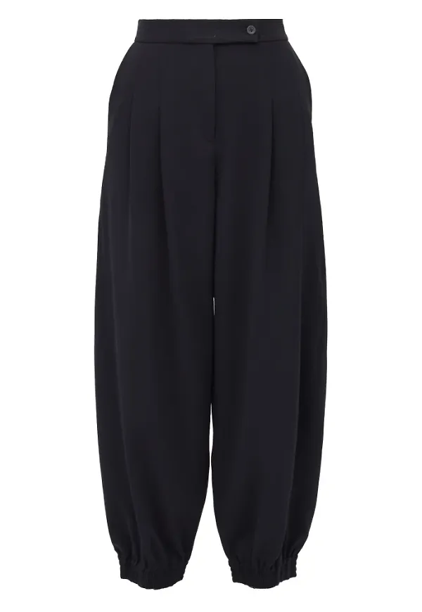 IRO relaxed pants with cuffs Svart, Dam