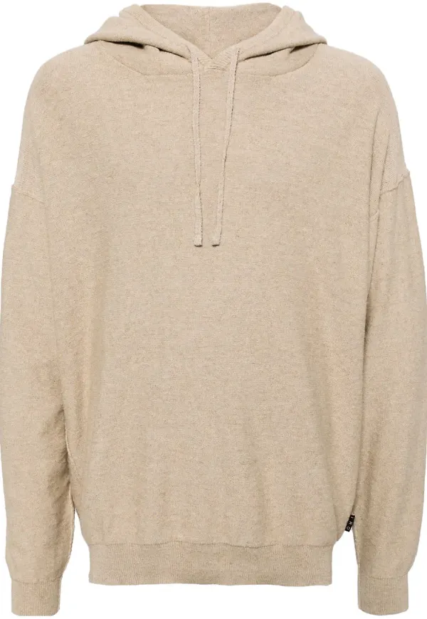 IRO stickad hoodie med ribbad kant - Neutral