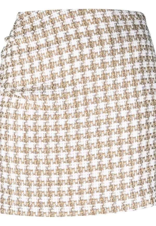 IRO tweedkjol med draperad detalj - Neutral